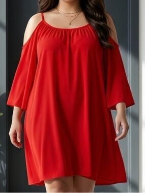 $10 Add-On ✅Red Oversized Dress